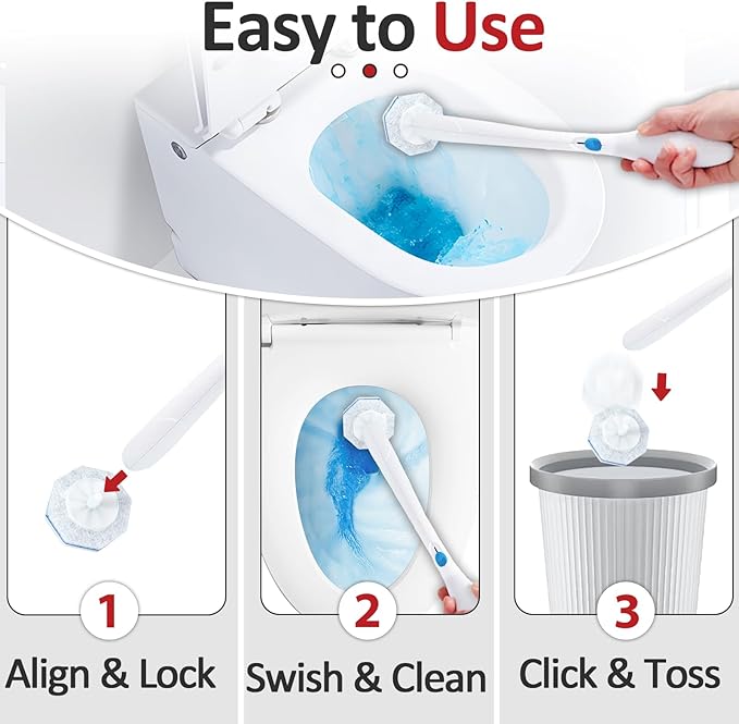 120 Pcs Toilet Wand Refills for Clorox ToiletWand System, Disposable Brush Heads with Dense Fibers, for Deep Toilet Bowl Cleaning