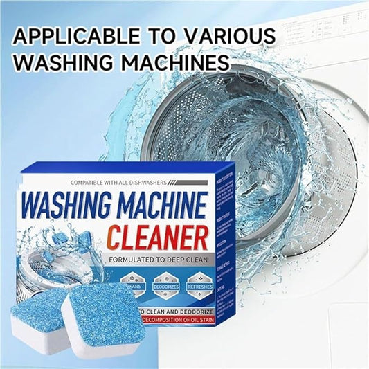 Washing Machine Cleaner Descaler 12 Pack - Deep Cleaning Tablets For HE Front Loader & Top Load Washer, Septic Safe Eco-Friendly Deodorizer, Clean Inside Drum and Laundry Tub Seal - 12 Month Supply(2C