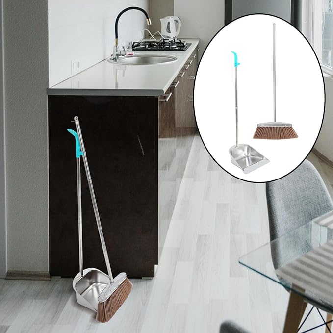 Ergonomic Handle Broom Dustpan Set Indoor House Cleaning Tool Broom and Dustpan for Home