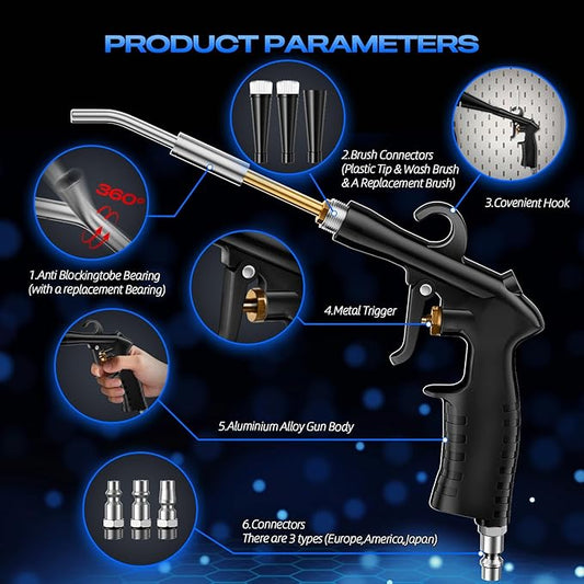 Detailing Car Cleaning Gun Interior Dryer Air Blow Gun,High Pressure Blower Gun,Air Pulse Car Washing Equipment,Car Detailing Tools for Quickly Blowing Out Dirt and Dust Working with Air