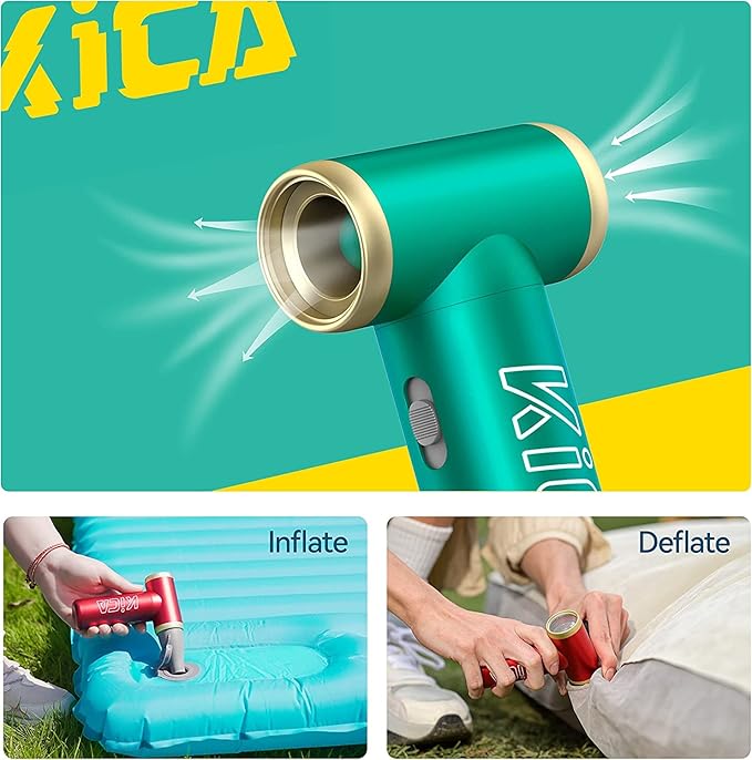 KiCA Jetfan 2S Electric Air Duster for Computer/Keyboard/House Cleaning/Camera Lens/Camping/BBQ/Car/Barbershop/Hair Drying,100000RPM,Upgraded Nozzle/BatteryLife,Air Can Substitute Tool-Red