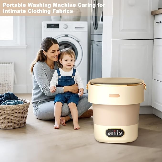 13L, Portable Washing Machine, Mini Washer Foldable Compact Laundry Machine with Basket Spin, Small Underwear Washer for Travel, Apartment, Manual Clothes Washing for Compact Spin Dryer