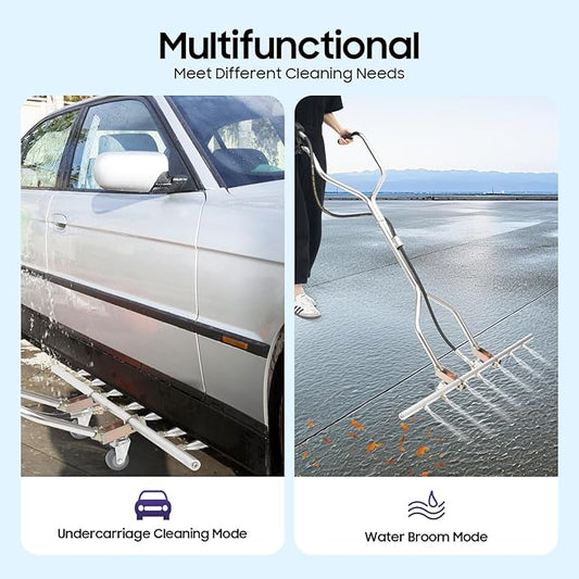 7-Hole Water Broom, 39 Inch Pressure Washer Water Broom with 3/8'' Universal Interface Professional Washer Brooms Attachment for Cleaning Concrete Driveways, Sidewalks, Patios
