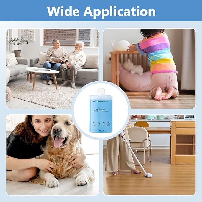 Floor Cleaning Solution Compatible With Roborock Robot Vacuum And Mop Cleaner, Deep Cleans For Multiple Hard Floors, for Robot & Wet Dry Vacuums Mopping Floor Cleaners Solution , 33.8 Fl. OZ(2 Bottle)