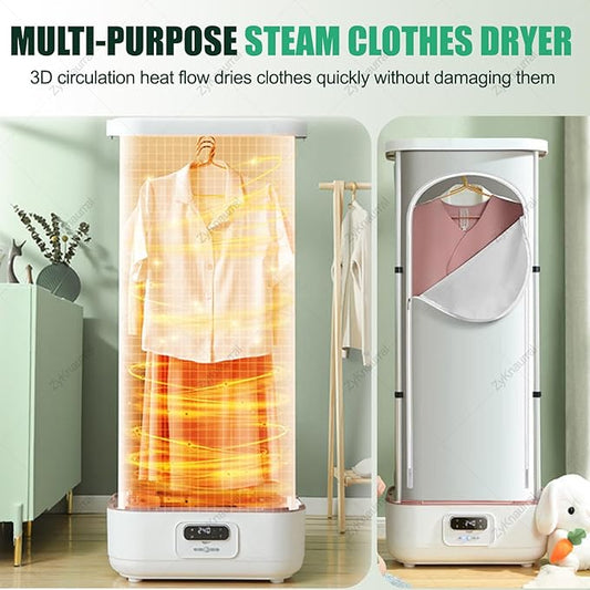 Steam Press Ironing Machine,Portable Dryer with 360° Hot Air Circulation,Intelligent Timing,Automatic Garment Care, for Clothes & Fabric, Quick-Drying Steam