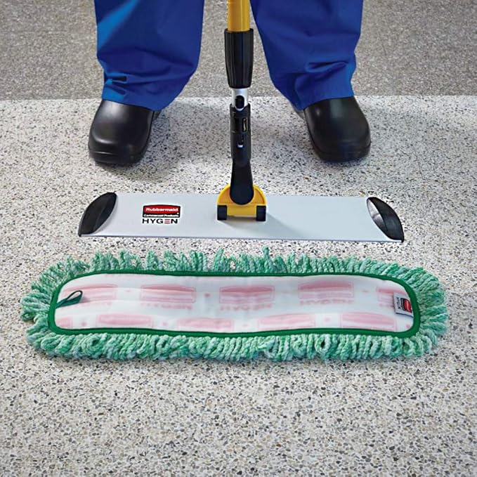 Rubbermaid Commercial Products HYGEN Microfiber Quick-Connect Mop Frame 18 inch Silver for Janitorial/Professional/Industrial Cleaners for Heavy-Duty Floor Cleaning/Mopping/Dusting