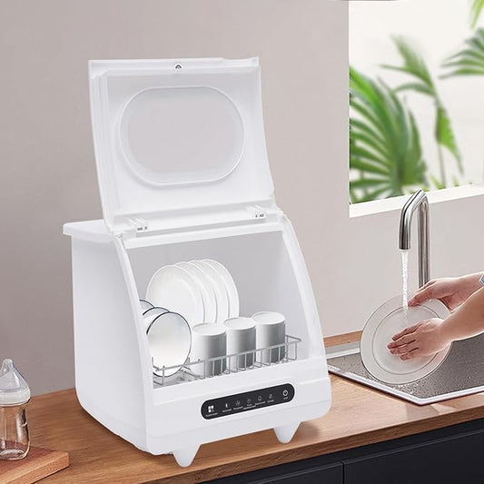 Countertop Dishwasher, 5 Washing 12 Spouts Water Tank Leak-Proof Dry and 360° Rotation Flushing Uitable for Homes Kitchen Apartments Dormitories Campers Rvs
