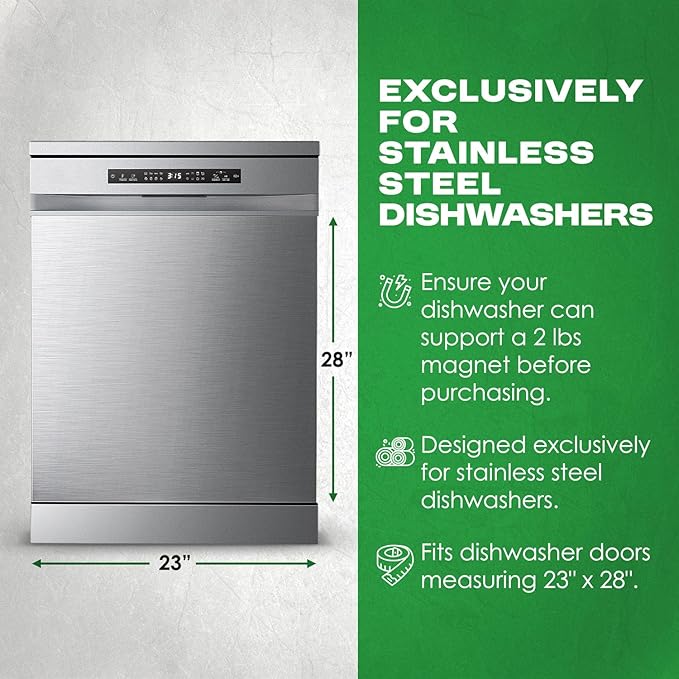 Stainless Steel Dishwasher Magnet Cover (23" x 28" Sheet) magnetic dishwasher cover panel Refrigerator Appliance Covers, Black Appliances Decorate Sticker cover for front of dishwasher