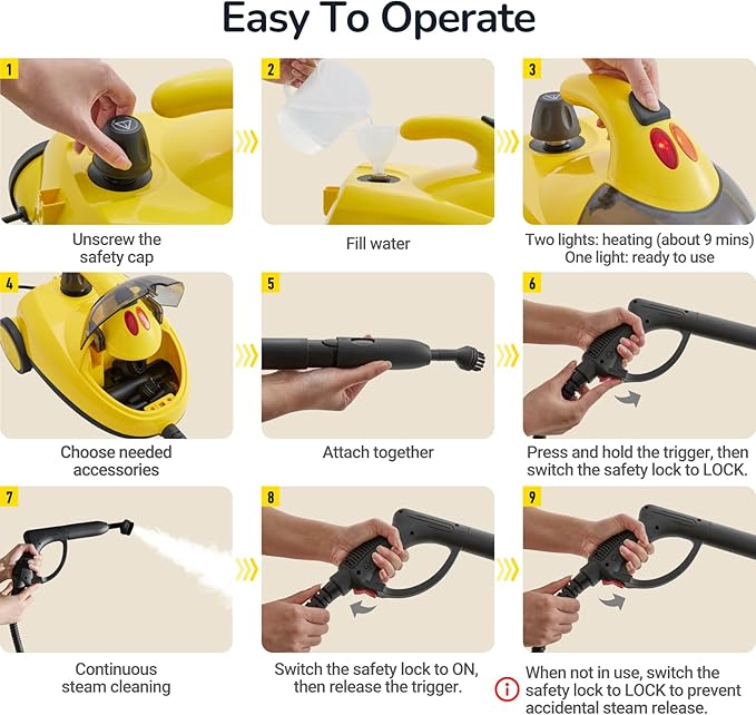 Heavy Duty Steam Cleaner with 2L Large Water Tank, 28-in-1 Multipurpose steam cleaner for home, High Temperature Deep Cleaning for Grout, Floor, Tile, Oven, Car, Window&Kitchen,no chemical