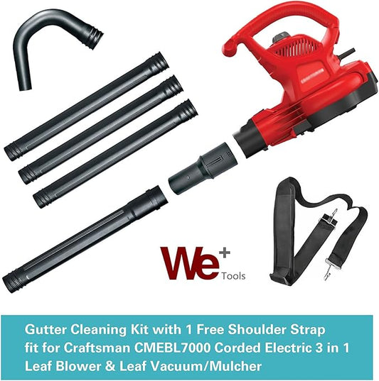 Leaf Blower Gutter Attachment with 1 Free Shoulder Strap fit for Craftsman Leaf Blower Corded Electric 3 in 1 Leaf Blower & Leaf Vacuum/Mulcher (CMEBL7000 Corded Blower, for Craftsman)