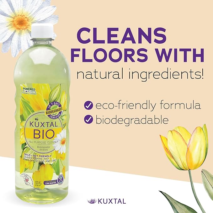 Biodegradable Multi-Surface Floor Cleaner 3 Pack | Eco-Friendly & Plant-Based Formula | Pet & Family Safe | Floral Scent for a Fresh | Natural Clean | 32.9 fl oz Each