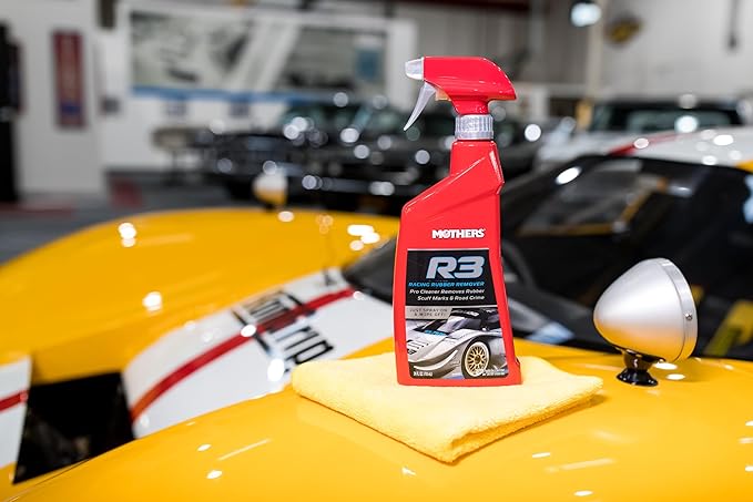 Mothers R3 Racing Rubber Remover, 24 oz. ?€? Spray On & Wipe Off Pro Cleaner Removes Rubber Scuff Marks, Dirt & Grime from Paint, Glass, Vinyl Wraps, Tough Yet Gentle on Surfaces (09224)