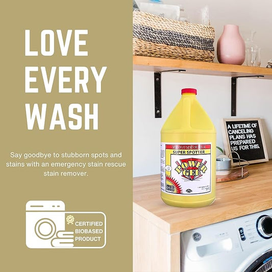 Pro's Choice Clothing Stain Remover Power Gel Super Spotter - Fabric Stain Remover for Clothes Laundry & Spot Remover - Stain Removal for Stubborn Ink - Grease Stain Remover for Clothes (1 Gallon)