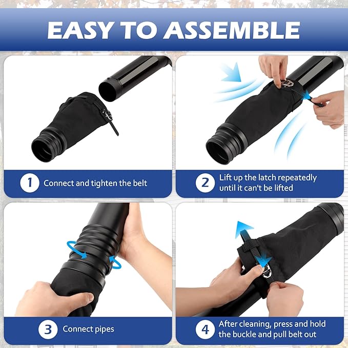 Buzzlett Upgraded Universal Gutter Cleaning Tools for Leaf Blowers, Compatible with Leaf Blower Brands EGO Power+, Worx, Black+ Decker, SUNCHERS, HEINPRO, RYAHT, DEWALT, etc. Extends Up to 11FT