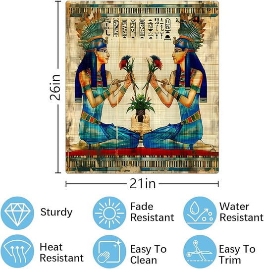Dishwasher Magnet Cover Retro Ancient Egyptian Egypt Women Reusable Dishwasher Magnetic Cover Sticker Decorative Dish Washer Door Cover Panel for Home Kitcen Appliance, 21x26 in