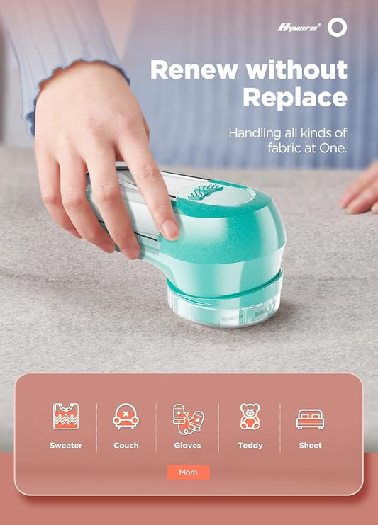 Bymore Fabric Shaver, Lint Shaver, Sweater Shaver for Clothes, Blue | Compact one-button design refreshes clothes quickly and fits easily in a bag for home, office or travel - Image 2