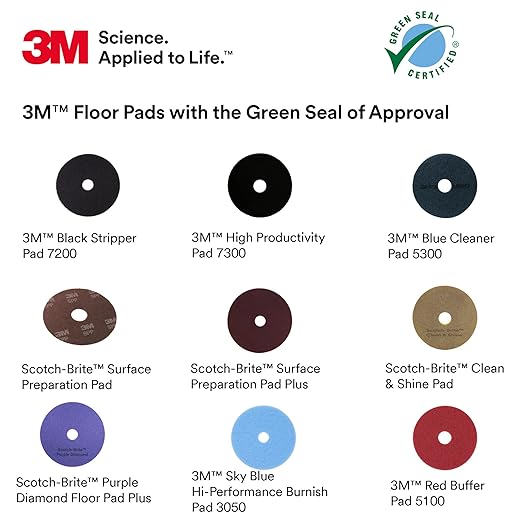 3M Blue Cleaner Pad 5300, 22 in, 5/Case