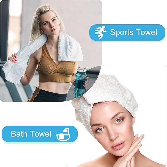 Tatuo Sublimation Blank Towels DIY Microfiber Kitchen Towels 32x12 Inch White Thick Dish Drying Tea Absorbent Soft Polyester for Sublimation Bathroom Kitchen Cleaning Supplies(10 Pieces)