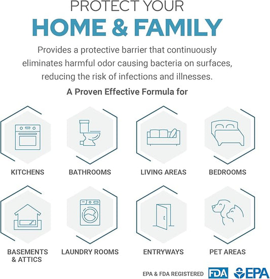 Shield Mold, Mildew, and Algae Stain and Odor Remover, Indoor and Outdoor Cleaner for Bathroom, Shower, Kitchen, Roof, Stone, Wood, Carpet, and More by Tile Doctor - 32 FL OZ