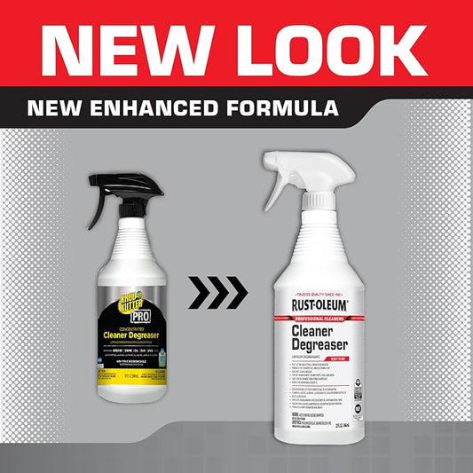 Rust-Oleum Professional Cleaners Cleaner Degreaser | Trigger Spray 32 oz Carafe Bottle | Professional Strength | Ready to Use | 6 Pack