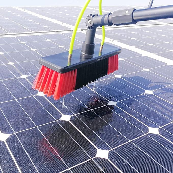 Photovoltaic Panel Cleaning, 3-12M Water Fed Telesbrush, Window Clean, Extendable Cleaner Conservatory Roof Cleaning Tools Pole/9M Rod/30Cm Brush Head