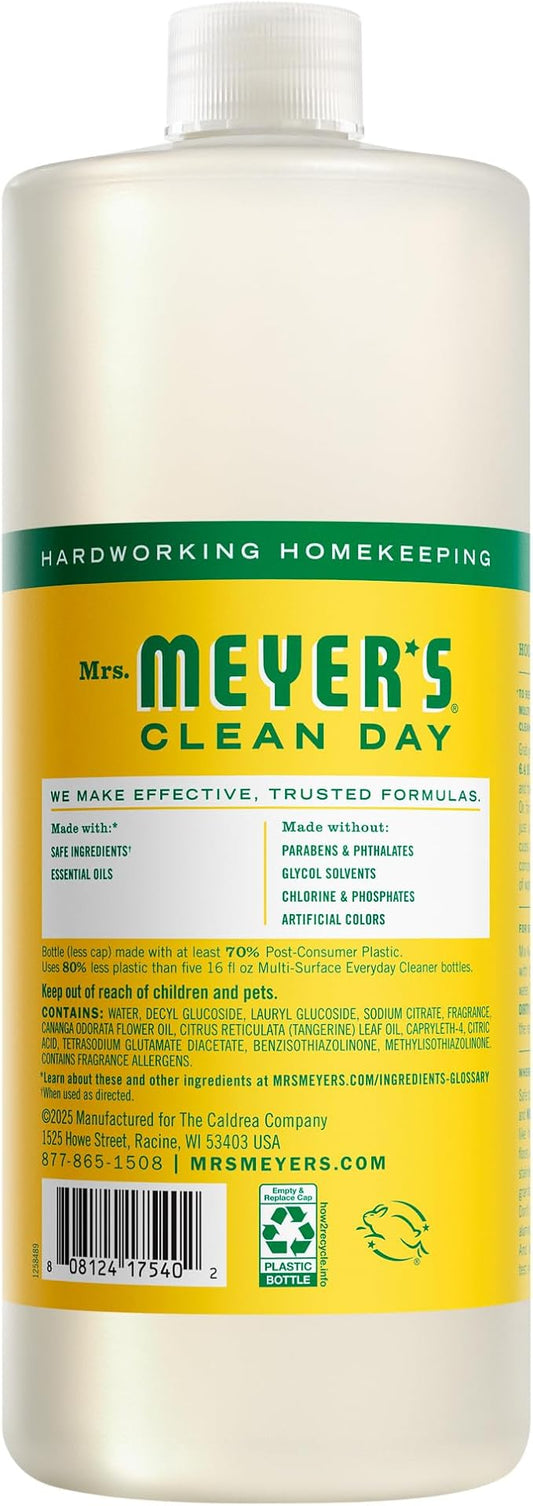 MRS. MEYER'S CLEAN DAY Multi-Surface Cleaner Concentrate, Use to Clean Floors, Tile, Counters, Honeysuckle, 32 fl. Oz