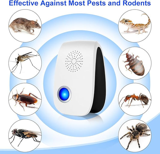 Upgraded Ultrasonic Repellent, Indoor Pest Repellent, Electronic Plug in Pest Control for Roach, Ant, Rodent, Mouse, Bugs, Mosquito, Spider Repellent for House, Garage, Warehouse (12)