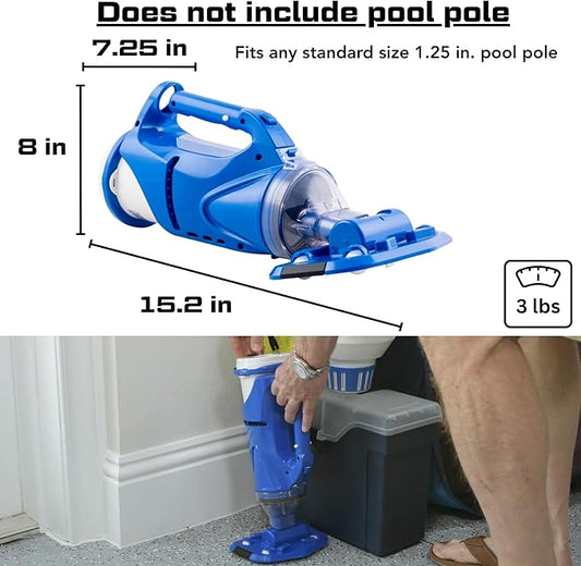 POOL BLASTER Catfish (Gen 2) Cordless Spa & Hot Tub Vacuum, More Power & Capacity, 45 Min Runtime, Spot Cleaning in Small Above Ground Swimming Pools, Rechargeable Spa Vac
