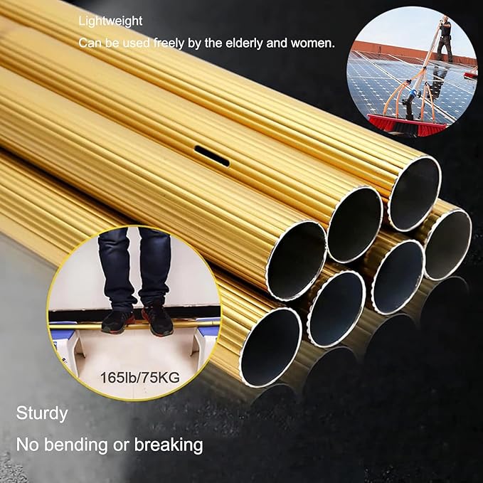 Water Fed Pole & Backpack Window Cleaning Telescopic Brush 8m/27FT Extendable Window Washer for Conservatory Roof and Photovoltaic Panel Cleaning
