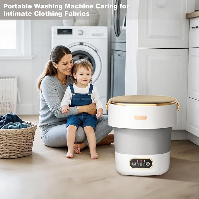 13L, Portable Washing Machine, Mini Washer Foldable Compact Laundry Machine with Basket Spin, Small Underwear Washer for Travel, Apartment, Manual Clothes Washing for Compact Spin Dryer