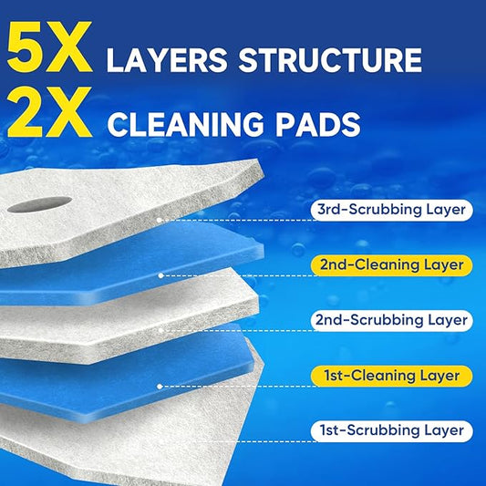 15Ct Aromative Toilet Brush Refills, Toilet Bowl Cleaner Refills, Double-Layer Cleaning Pads Added, Disposable Refill Heads for Toilet Bowl Cleaner Wands,Lemon, Blue Ocean, Lavender (Patented)