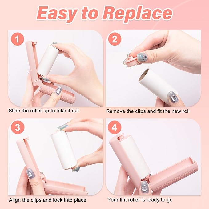16 Pack Travel Lint Roller with 360 Sheets, Mini Portable Lint Remover | with 4 Handles & 12 Refills,Reusable Pet Hair Remover for Clothes with Cover, Easy to Clean for Luggage Use - Image 7