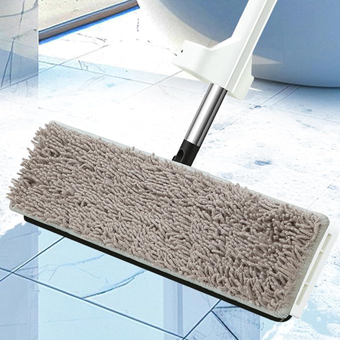 Flat Mop - Household Floor Cleaning System, Extra Wide with Extendable Handle for Hardwood Tile Vinyl, Reusable Microfiber Pads with 360° Rotation, Multi Tool for Home Garage Office Blue