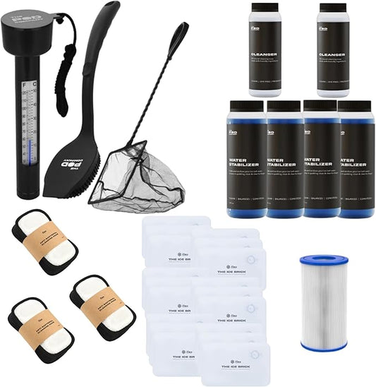 The Pod Company Pro Ice Pod Ultimate Cold Plunge Bundle – 100-Gallon Ice Bath with Pro Water Chiller, 18 Ice Bricks, Insulation Set, Water Jet, Maintenance & Cleaning Kit