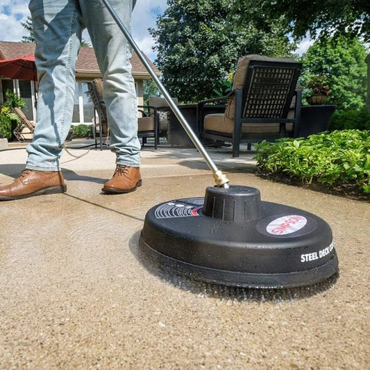 Simpson Cleaning Universal 15" Steel Pressure Washer Surface Cleaner for Cold Water Machines, 1/4" Quick Connection, Recommended Min 2200 PSI up to Max of 3700 PSI, 80299, 2026 Version, Black