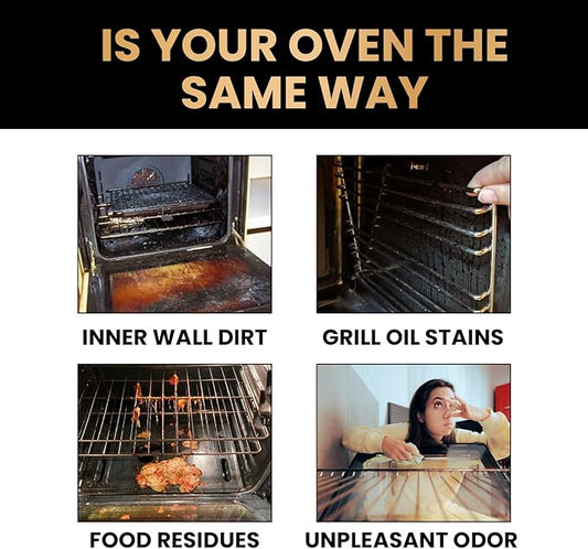 Oven and Grill Cleaner, Heavy-Duty Degreaser Spray for Kitchen Stoves, BBQ Grills, 100ml/3.38 fl oz, Professional Strength Grease Remover (10.14 Fl Oz)