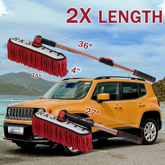 Car Duster Exterior Scratch Free Extendable Handle, Car Brush Kit for Truck,SUV,RV and Motorcycle,Duster for Cleaning,No Lint(CA Designer License Plate)