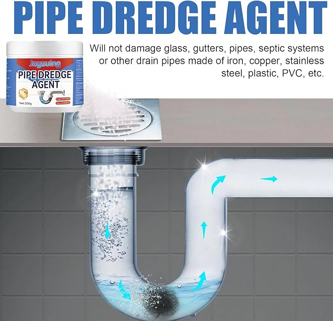 Drain Cleaner - Unclog Kitchen Sink, Bathroom Drain, Toilet, Hair & Grease Remover, Deodorizer, Safe for All Pipes(2PCS)