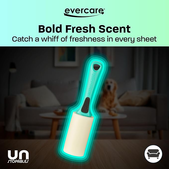 Evercare with Unstopables Fresh Scent All-Purpose Lint Roller, 4-Pack, 50 Layers Per Roller, Total 200 Sticky Sheets, Pet Hair & Lint Remover - Image 9