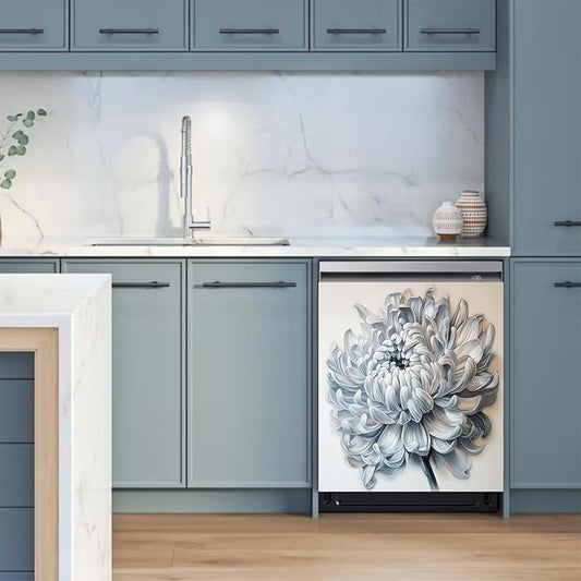 Blooming Flower Dishwasher Magnet Cover Kitchen Dishwasher Sticker, Simplicity Decorative Dishwasher Magnetic Panel Decal 23x26inch