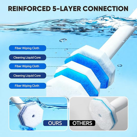 80 PCS Toilet Wand Refills Fits for Clorox Toilet Wand,Upgrade 5-Layer Disposable Bowl Cleaner Refills for Bathroom Cleaning,3X Cleaning Power,No Falling Apart