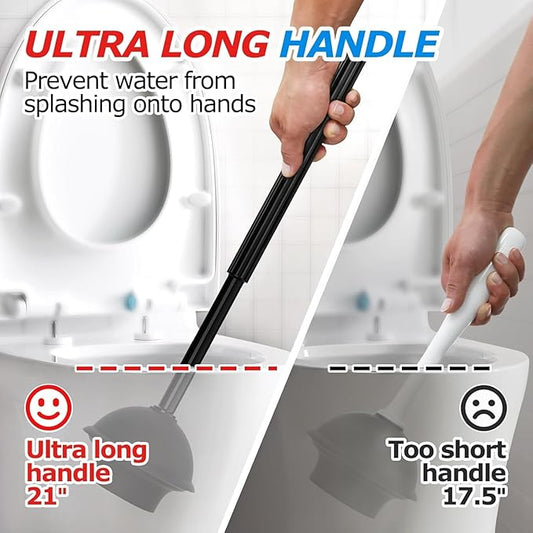 3Pack 3 in 1 Toilet Brush and Plunger Set,Toilet Bowl Brush Plunger Set,Toilet Brush Plunger Combo,Cleaning Brush,Cleaning Supplies, Crevice Cleaning Brush, Bathroom Cleaning Tools
