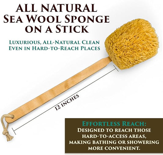 The Grecian Soap Company Natural Sponge on a Stick - Sea Wool