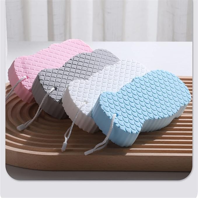 Dry Brushing Super Soft Exfoliating Bath Sponge Bath Sponge Body Massage Cleaning Bath Brush Bath Tool Sponge Artifact(White)