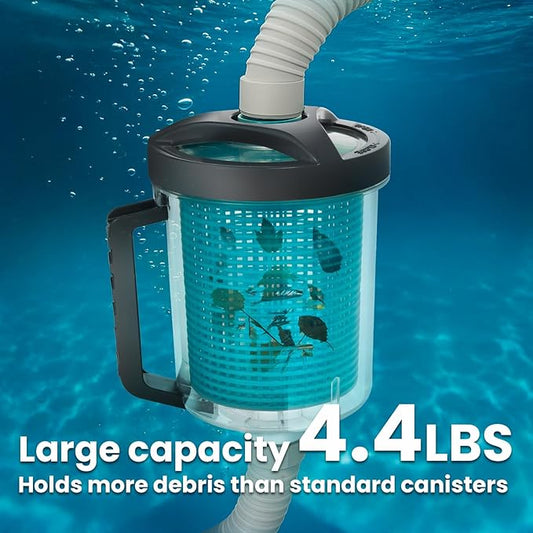 XtremepowerUS 30ft InGround Suction Vacuum Pool Cleaner Set – Climb Wall Automatic Pool Cleaner with Hose, Medium Leaf Canister, Basket & Skimmer Sock (6 Pack)