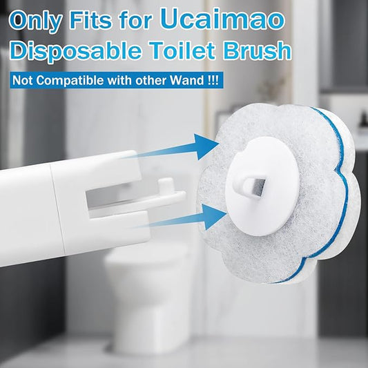 80 PCS Toilet Wand Cleaner Refills,Toilet Bowl Brush Refills Disposable Toilet Cleaning System Replacement Heads Cleaner Pads for Bathtub Wash Basin (Only Refills,Only Fits Ucaimao) - White