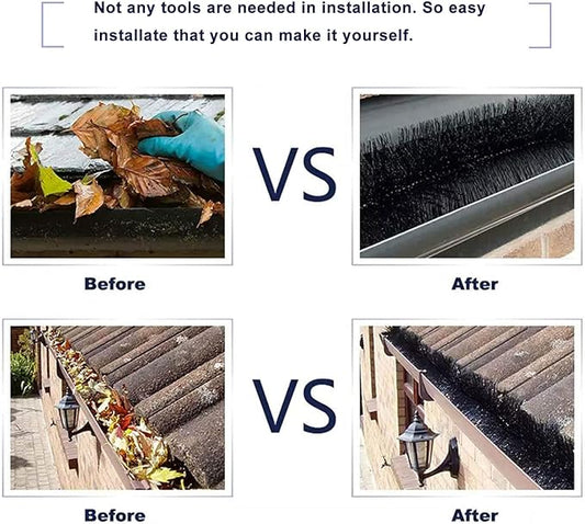 25 Pcs 80ft (3.2ft x 25) length ideally fitting standard 5-inch gutters Standard Gutter Filter Leaf Debris Guard brush guard- Simple Gutter Guard | No Tools DIY