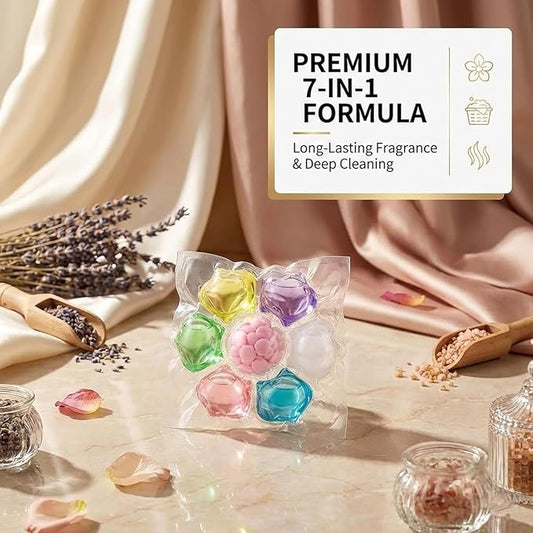 100PCS Magic Laundry Beads, 9x More Concentrated, Weeks of Freshness, Deep Cleaning Laundry Detergent Capsules, Easy Dissolve Washing Pods for All Fabrics and Colors Clothes (50)