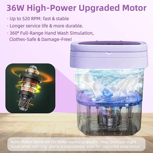 Portable Washing Machine,Mini Washer,16L Upgrade Mini Laundry Machine with Spin Basket,Deep Clean Baby Clothes,Underwear,Socks,Small Pet clothes; Ideal for RV, Dorm, Camping (Purple)