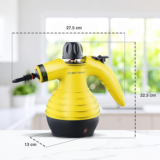 Comforday Multi-Purpose Handheld Pressurized Steam Cleaner with 9-Piece Accessories, Perfect for Stain Removal, Curtains, Car Seats, Floor, Carpet, Window Cleaning